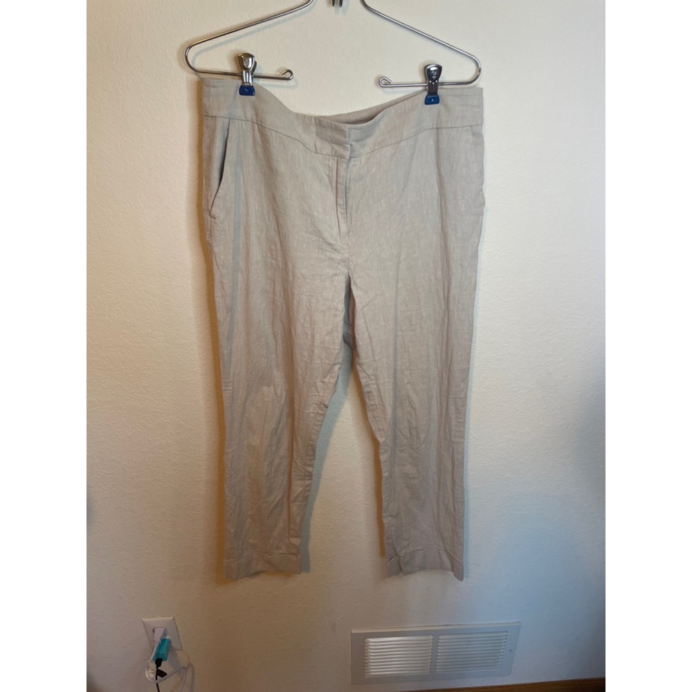 Ann Taylor Linen/Cotton Pants Lightweight Khaki Color size 10